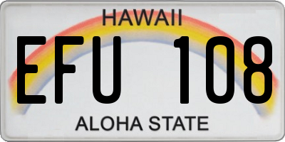 HI license plate EFU108