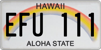 HI license plate EFU111
