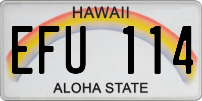 HI license plate EFU114