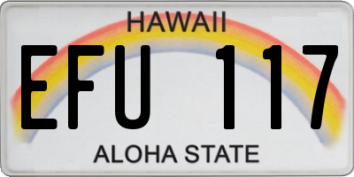 HI license plate EFU117
