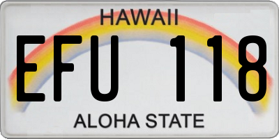 HI license plate EFU118