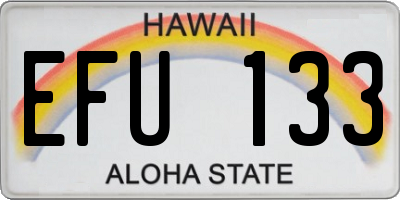 HI license plate EFU133