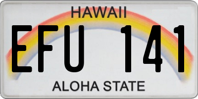 HI license plate EFU141