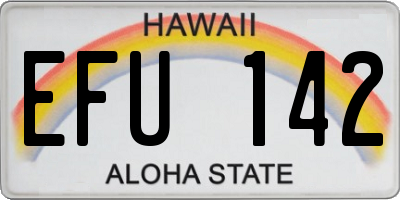 HI license plate EFU142