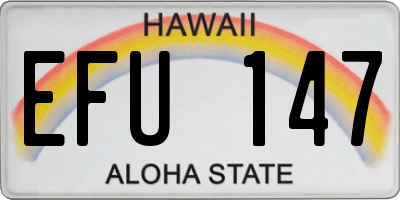 HI license plate EFU147