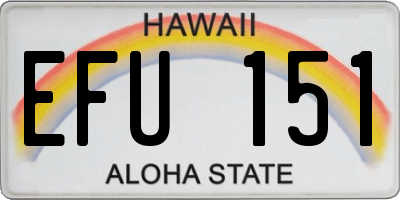 HI license plate EFU151