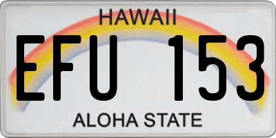 HI license plate EFU153
