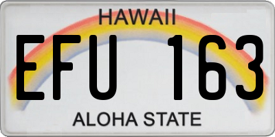 HI license plate EFU163