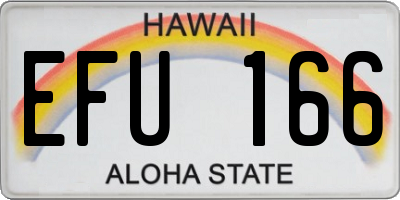 HI license plate EFU166