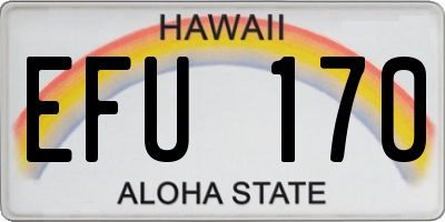 HI license plate EFU170