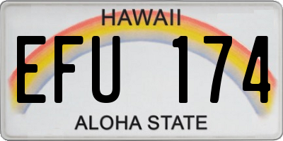HI license plate EFU174