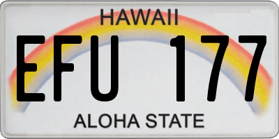 HI license plate EFU177