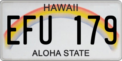 HI license plate EFU179