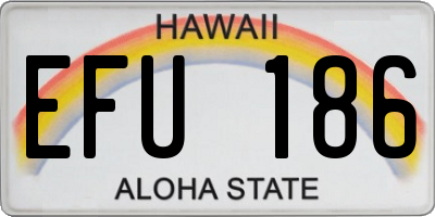 HI license plate EFU186