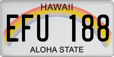 HI license plate EFU188