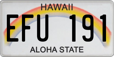 HI license plate EFU191