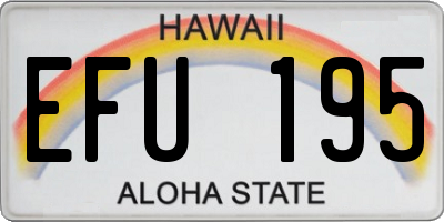 HI license plate EFU195