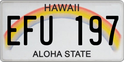HI license plate EFU197