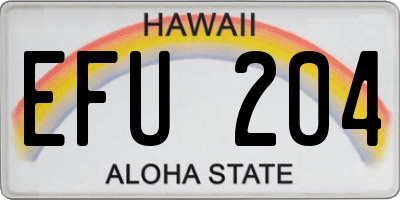 HI license plate EFU204
