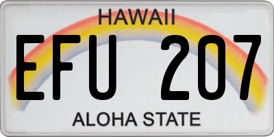 HI license plate EFU207