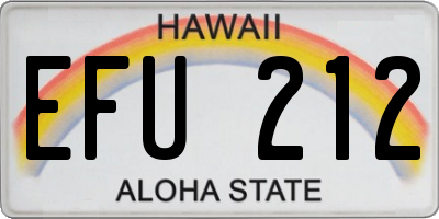 HI license plate EFU212