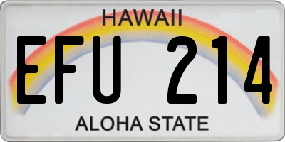 HI license plate EFU214