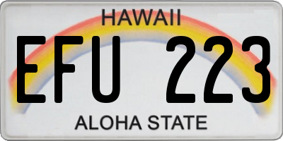 HI license plate EFU223