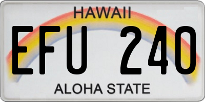 HI license plate EFU240