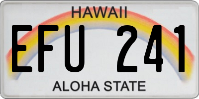 HI license plate EFU241