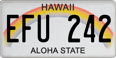 HI license plate EFU242