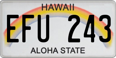 HI license plate EFU243