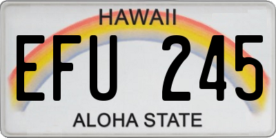 HI license plate EFU245