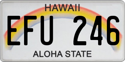 HI license plate EFU246