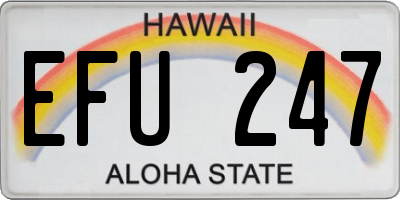 HI license plate EFU247