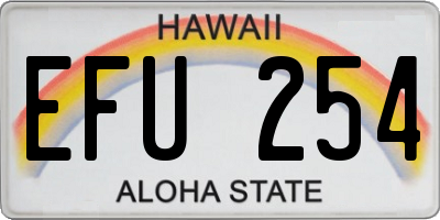 HI license plate EFU254