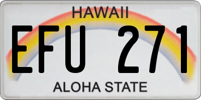 HI license plate EFU271