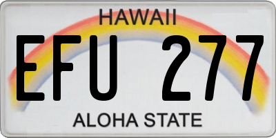 HI license plate EFU277