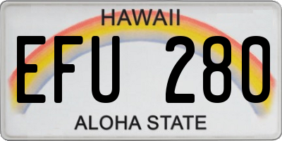 HI license plate EFU280