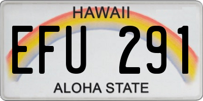 HI license plate EFU291