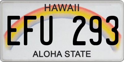 HI license plate EFU293
