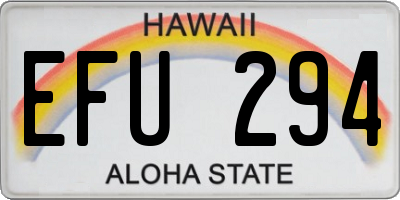 HI license plate EFU294