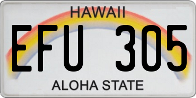 HI license plate EFU305