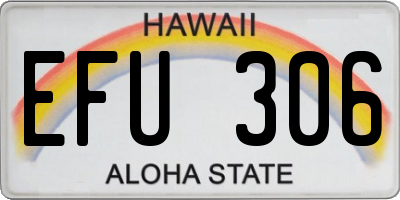 HI license plate EFU306