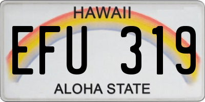 HI license plate EFU319