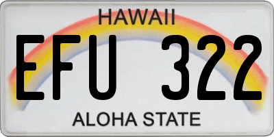 HI license plate EFU322