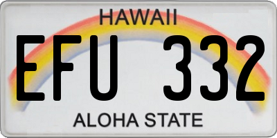 HI license plate EFU332