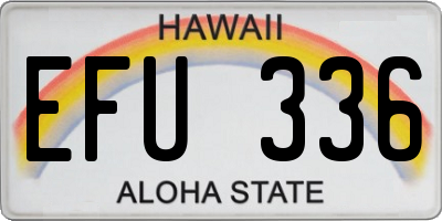 HI license plate EFU336