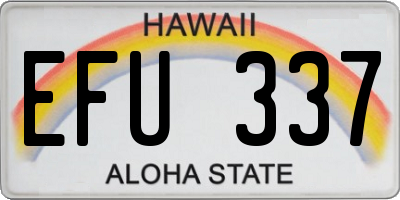 HI license plate EFU337