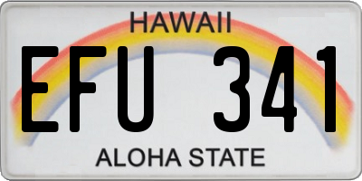 HI license plate EFU341