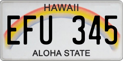 HI license plate EFU345